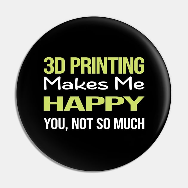 Funny Happy 3D Printing Pin by symptomovertake