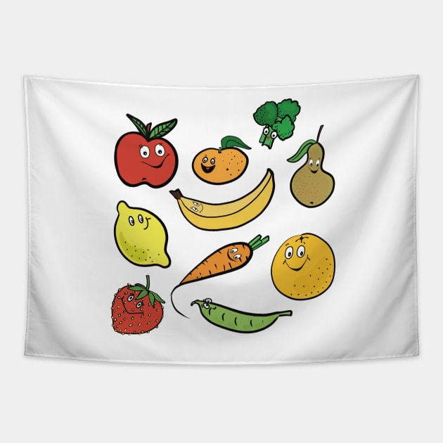 Fruits and vegetables Tapestry by marina63