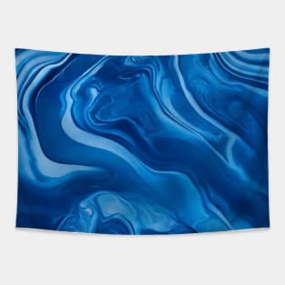 BLUE LIQUID MARBLE DESIGN Tapestry