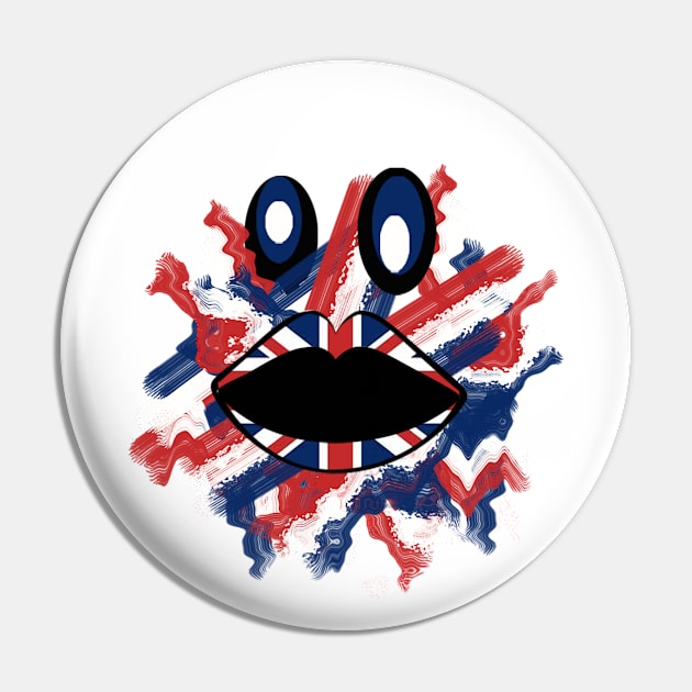 British Humour Fish Face Pin by Crazydodo