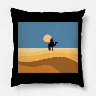 Camel trip in the desert Pillow