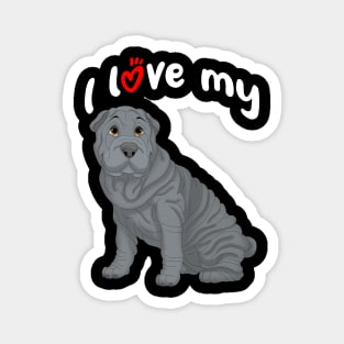 I Love My Blue Shar-Pei Dog Magnet