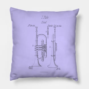 Vintage Cornet Patent Drawing 1866 Pillow