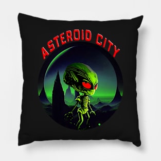 Funny Vintage Alien asteroid city Cool Space Pillow