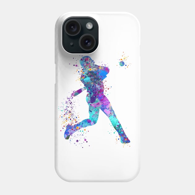 Baseball Boy Batter Watercolor Phone Case by LotusGifts