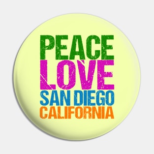 Peace Love San Diego Pin