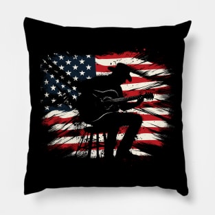 Guitar playing USA Cowboy Pillow