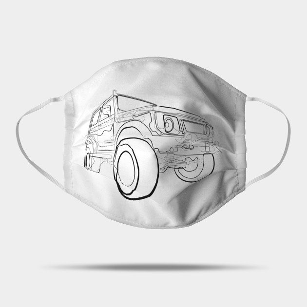 Off Road Vehicle One Line Drawing Off Road Vehicle Mask Teepublic