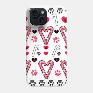 Christmas candies made of paw print Phone Case