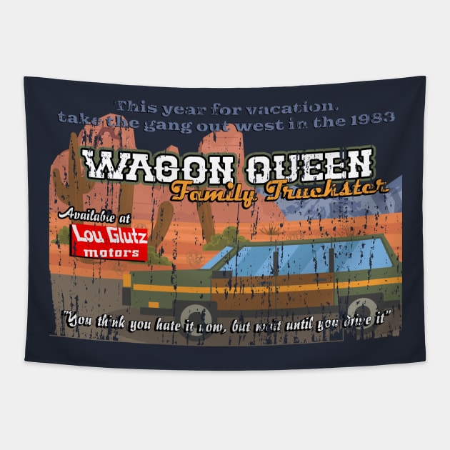 The Wagon Queen Family Truckster distressed Tapestry by hauntedjack