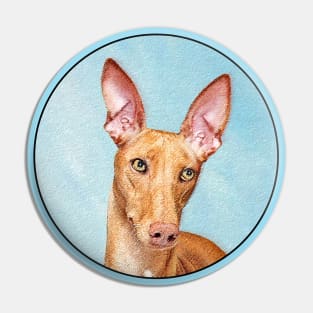 Pharaoh Hound Painting - Cute Original Dog Art Pin