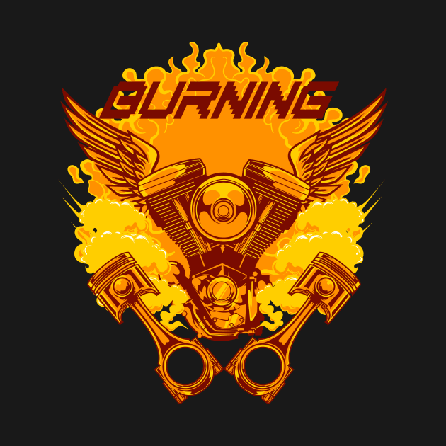 Machine Motor Bike - Burning by Harrisaputra