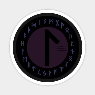 Purple Laguz Futhark Rune Symbol Magnet