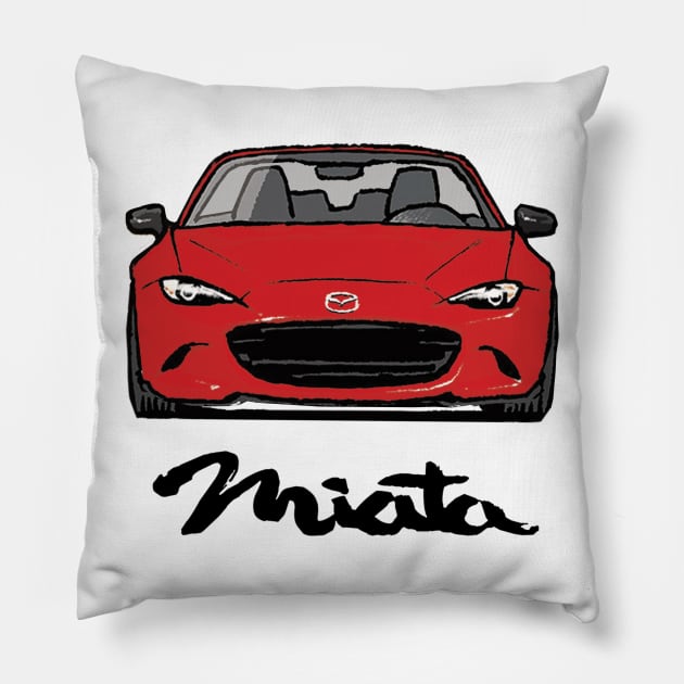 MX5 Miata ND Soul Red Pillow by Woreth