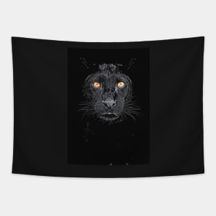 Black panther with yellow eyes Tapestry