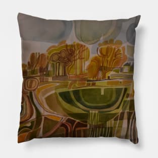 Looking Out Over The Fields Pillow