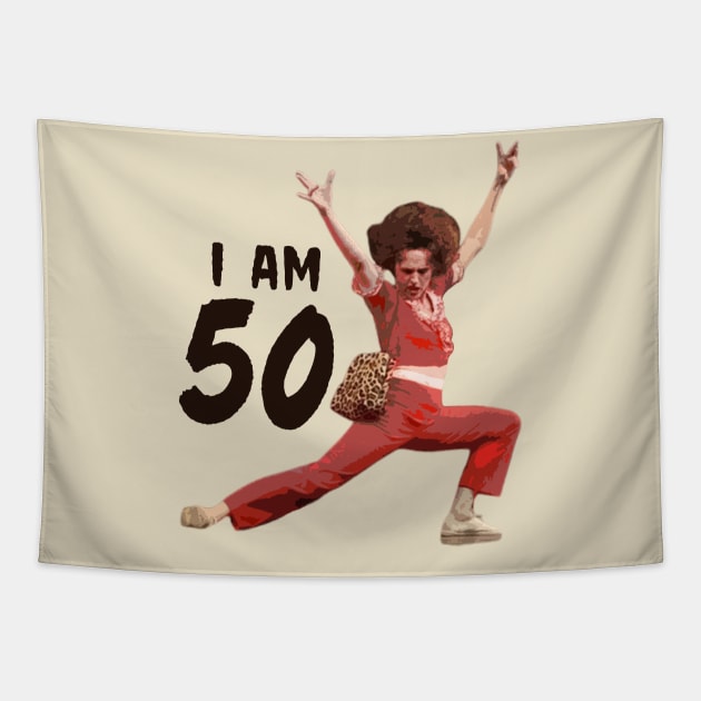 Sally O'Mally I am 50 Tapestry by SurePodcast