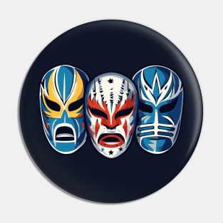 Lucha Libre Luchador Masks Pin