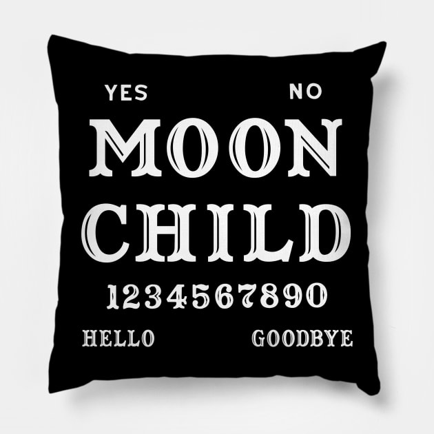 Wicca Witchcraft Ouija Board Moon Child Pillow by ShirtFace