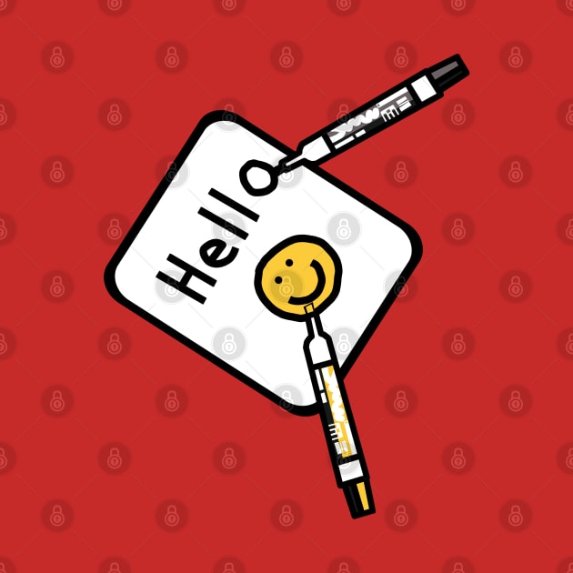 Hello Sign with Marker Pens by ellenhenryart