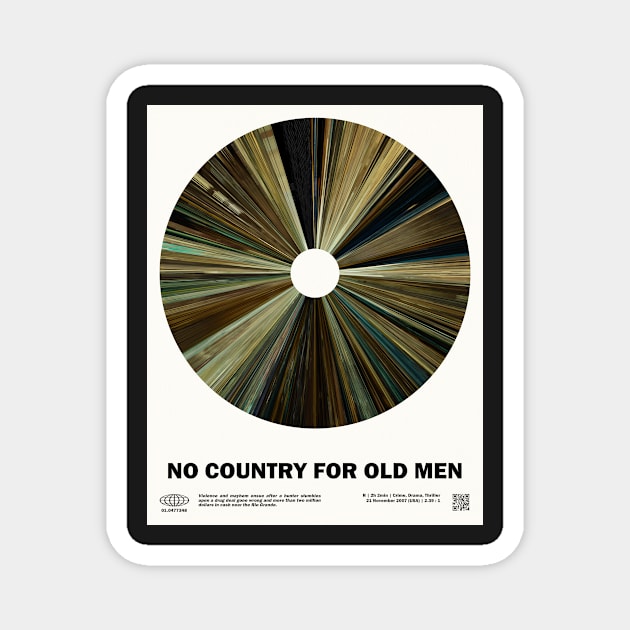 minimal_No Country for Old Men Warp Barcode Movie Magnet by silver-light