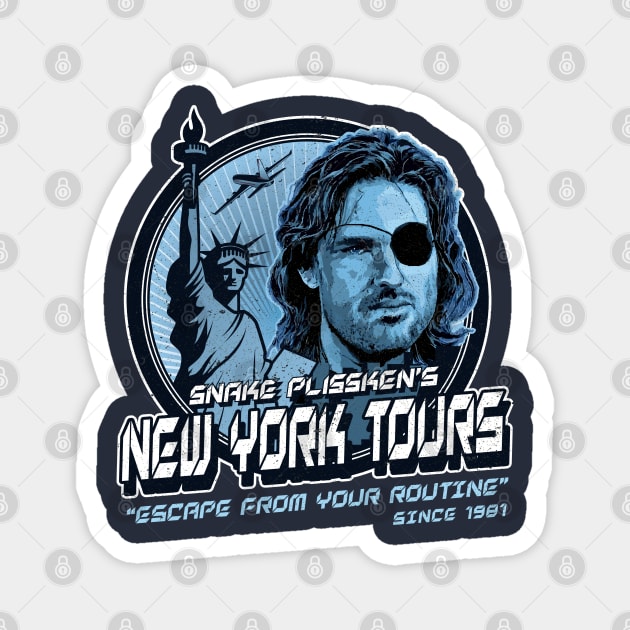 Snake Plissken's NY Tours Magnet by Alema Art