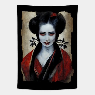 Vampire Geisha Portrait Tapestry