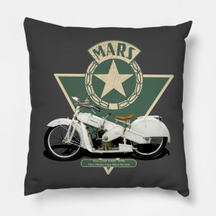 1925 MARS MA20 WHITE MARS FLAT TWIN MOTORCYCLE Pillow