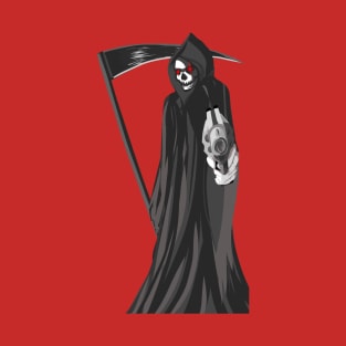 Grim Reaper Holding Revolver T-Shirt