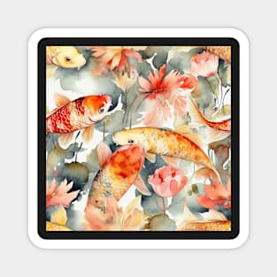 Watercolor Koi pattern -3 Magnet