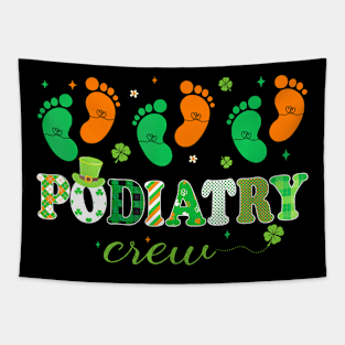 Podiatry Crew Footprint Podiatrist Shamrock St patrick's Tapestry