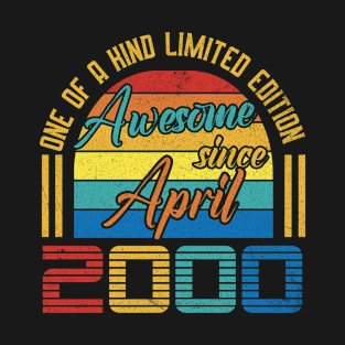 Awesome Since April 2000 23 Years Old 23th Birthday T-Shirt