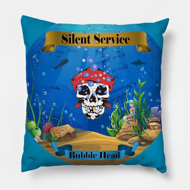 Bubble Head, Silent Service Pillow by Airdale Navy