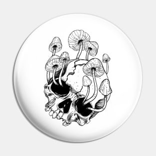 Overgrown skull. Mushrooms. Death - Life Pin