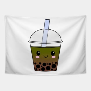 Cute matcha bubble tea Tapestry