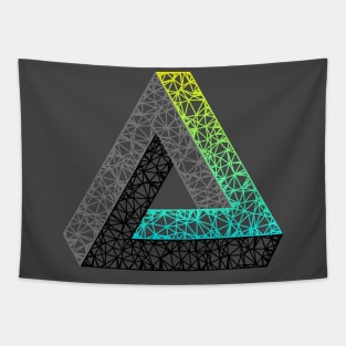 M.C. Escher Triangle (Cyan Yellow Gradient) Tapestry