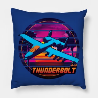 Neon Retro A-10 Thunderbolt Pillow