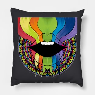 Rainbow Mandala Pillow