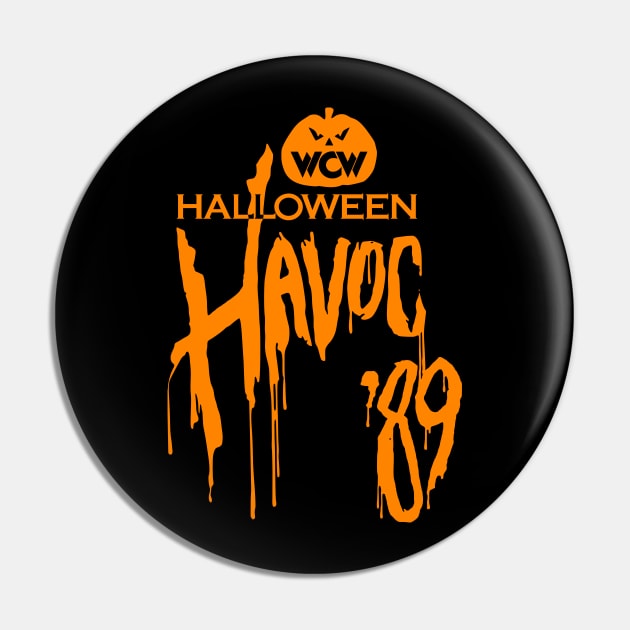 WCW Halloween Havoc 89 Orange Pin by Authentic Vintage Designs