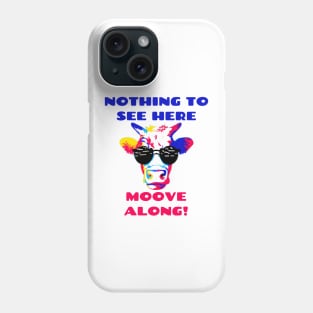 Moove Along! Pop Art Cool Cow Wearing Sunglasses Phone Case