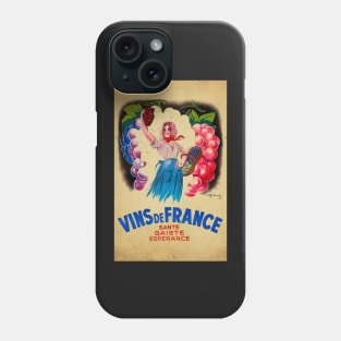 Retro poster - pub - vintage - france wine - Phone Case