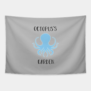 Octopuss Garden, black blue Tapestry