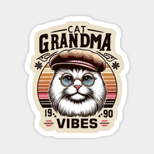 Cat Grandma Vibes Magnet