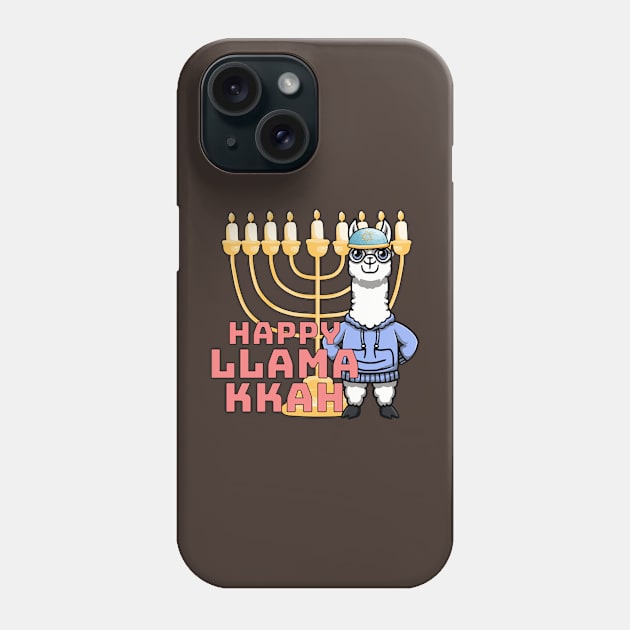 Happy Llamakkah Phone Case by Mey Designs