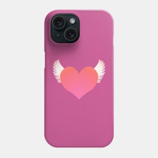 Pink Heart on Wings Phone Case