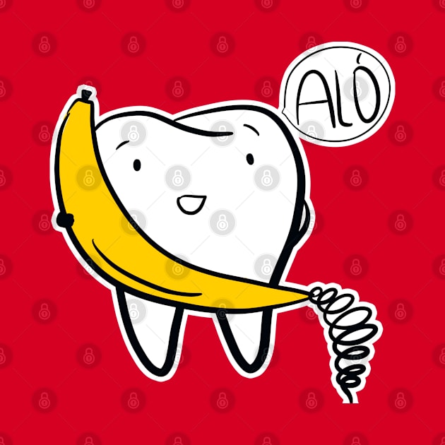 Molar with banana phone by Happimola