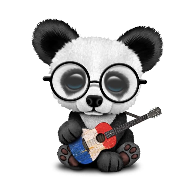 Baby Panda Playing French Flag Guitar by jeffbartels