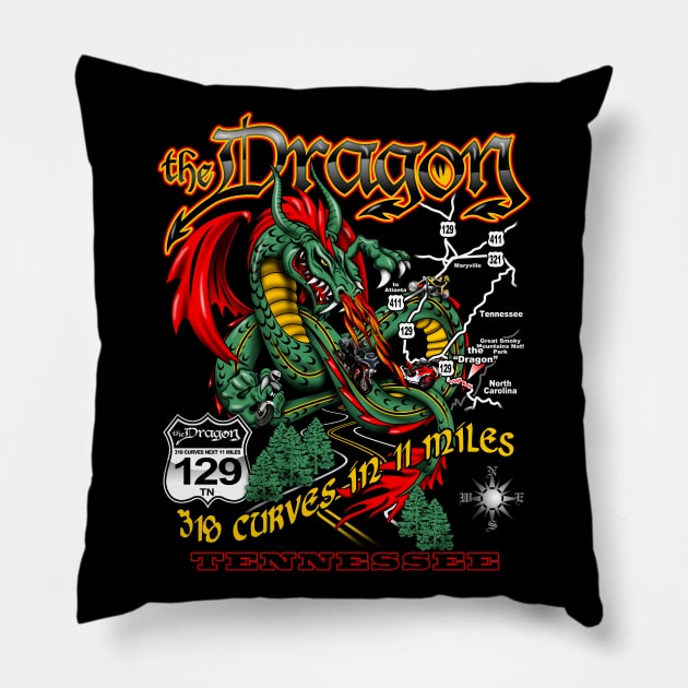 The Dragon North Carolina Tennessee Pillow by hobrath