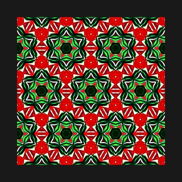 Red and Green Christmas Pattern Number 23 by BubbleMench