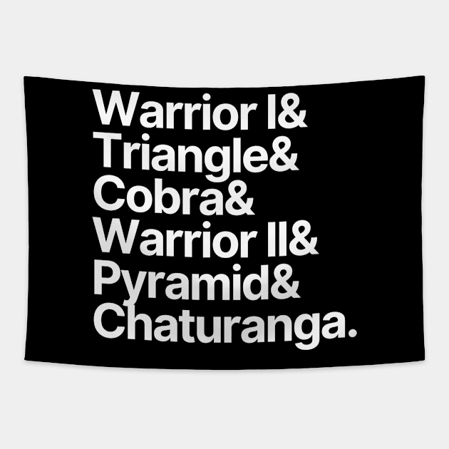 Yoga | Warrior I Triangle Cobra Warrior II Pyramid Chaturanga Tapestry by Positive Lifestyle Online